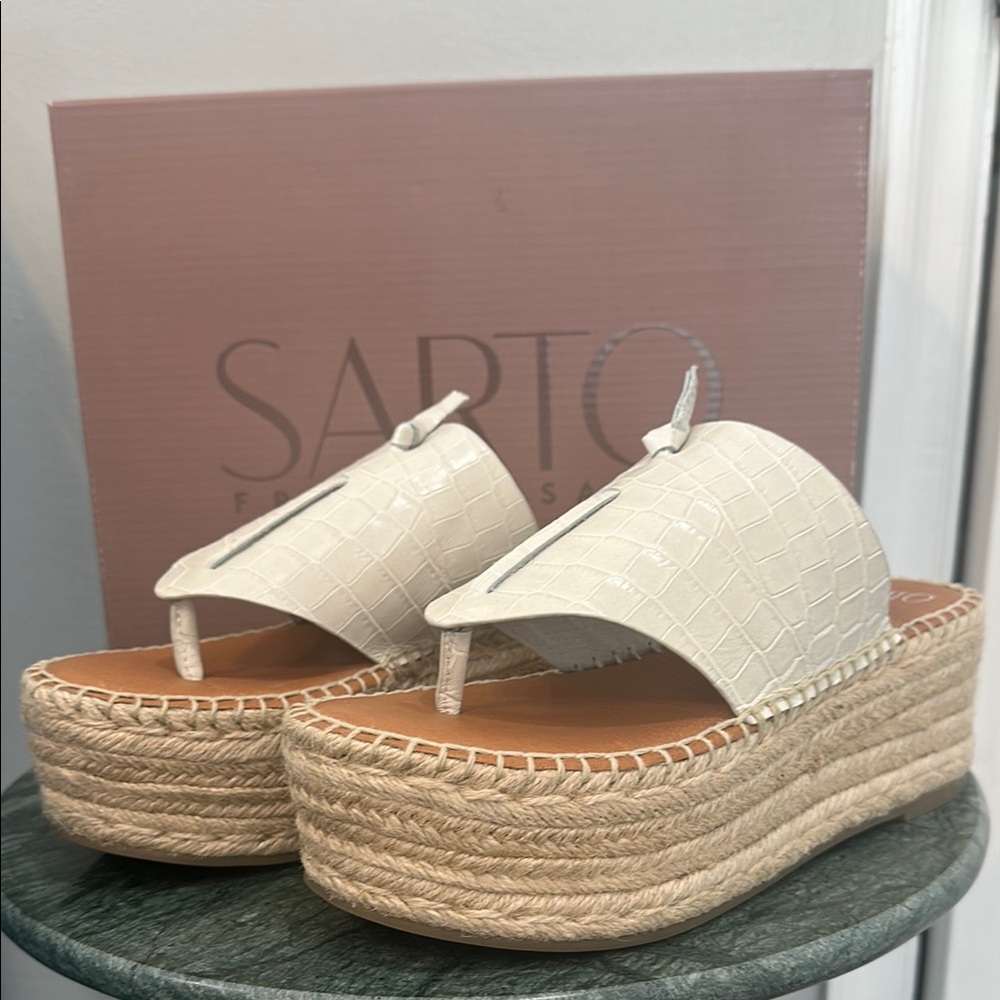 Franco Sarto White platform sandals